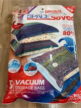 NEW SpaceSaver Vacuum Storage Bags 5 Large 24 x 32 Inch Original Travel Storage